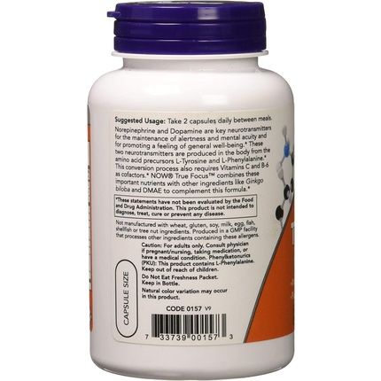 Now Foods True Focus Vegetarian Capsules 90 Count