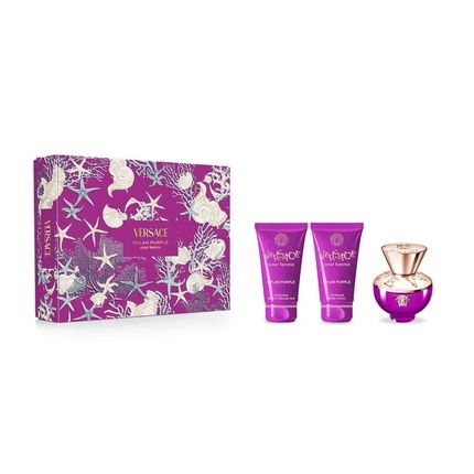 Versace Dylan Purple Pour Femme Eau De Parfum Spray 50Ml Set With Shower Gel And Body Lotion