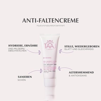Taaj Anti-Aging Cream Rasayana Smoothes Wrinkles - Rich In Regenerating Ingredients