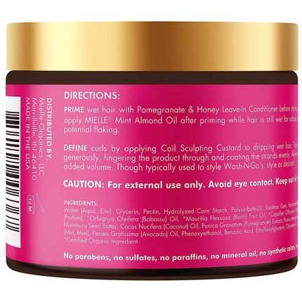 Mielle Organics Pomegranate & Honey Coil Sculpting Custard For Curly Type 4 Hair 340G