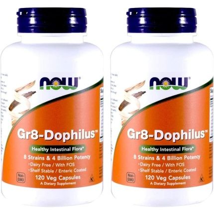 Now Foods Gr8-Dophilus Healthy Intestinal Flora 120 Vcaps