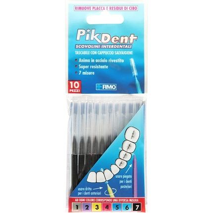 Pikdent Interdental Brushes With Coated Steel Core And Tynice Bristles Size 7 Black 1.2Mm Tapered - Pack Of 10