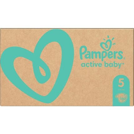 Pampers Baby Diapers Size 5 11-16Kg Active Baby Diapers, 150 Pieces, Monthly