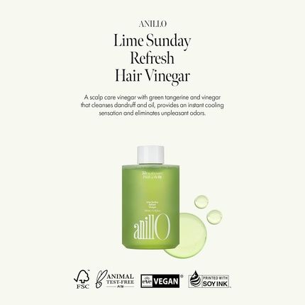 Lime Sunday Refresh Hair Vinegar With Vitamin C And Green Mint For Deep Conditioning