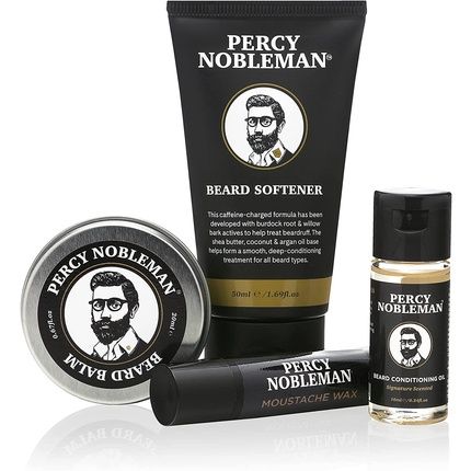 Percy Nobleman Beard Survival Kit With Beard Oil, Balm, Wax, And Softener - Image 3