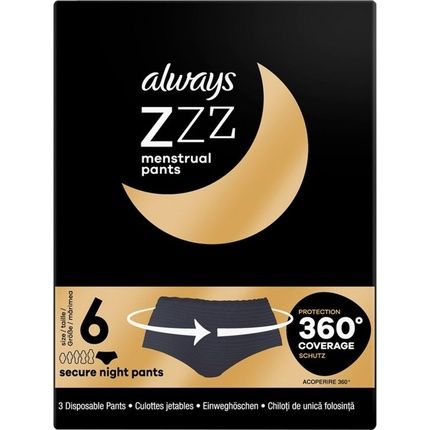 سراويل الحيض من Always Zzz مقاس ليلي آمن 3644