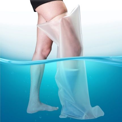 Aquashield Reusable Waterproof Cast Cover For Adult Full Leg L44 - Bandage Protector For Foot Plaster Bath Shower - Made In Usa Adult Full Leg 18.5 - 27.5