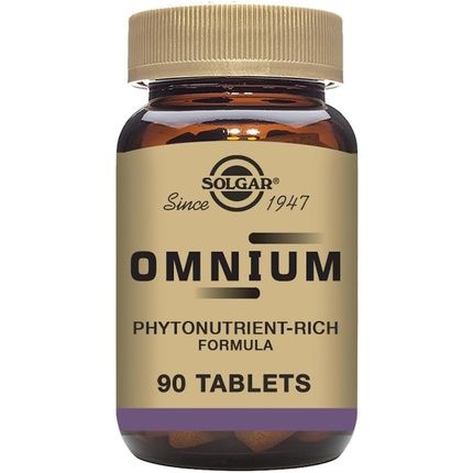 Solgar Omnium Tablets Food Supplement 90 Tablets - 47 Active Ingredients With N-Acetyl-L-Cysteine, Vitamin A And Flavonoids - Vegan