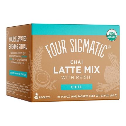 Four Sigmatic Chai Latte, Organic Instant Chai Latte With Turkey Tail, Reishi