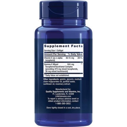 Life Extension Gamma E Mixed Tocopherol And Tocotrienols High Potency 60 Capsules - Premium Pack