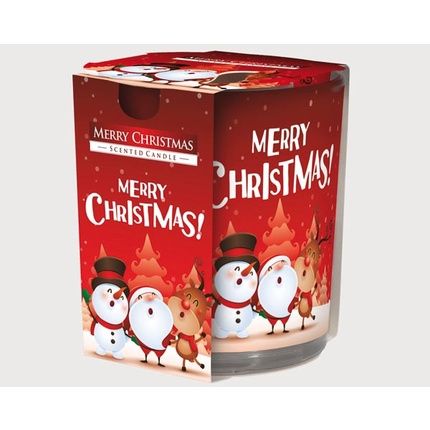Bispol Scented Candle Motive Glass 'Merry Xmas' 120G Wax With Cinnamon Mix