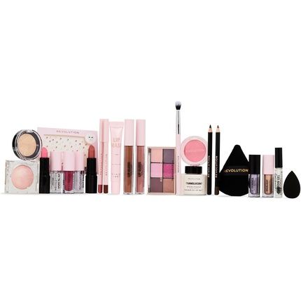 Revolution Beauty 24-Piece Holiday Beauty Advent Calendar Makeup Gift Set With Lip Gloss Nourishing Lip Masks Brushes Brow Gel Vegan Cruelty-Free - Image 3