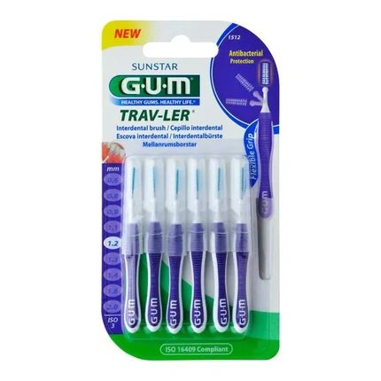 Gum Trav-Ler Interdental Brush 1.2Mm Purple 6 Pieces - Pack Of 6 - Image 3