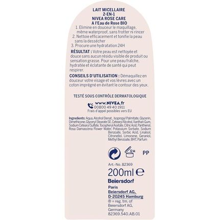 Nivea Rose Care Micellar Milk 2-In-1 200Ml