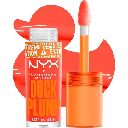Nyx Professional Makeup Lip Plumping Gloss Intense Colour High Pigmentation Extreme Shine Finish Infused With Spicy Ginger Vegan Formula Duck Plump Peach Out