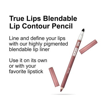 Pupa Milano True Lips Blendable Lip Contour Pencil Dual-Ended Matte Lining Color And Brush 006 Brown Red 0.042Oz