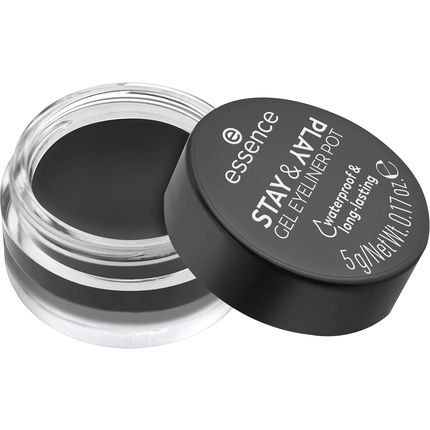 Essence Stay & Play Gel Eyeliner Pot No. 01 Long-Lasting Highly Pigmented