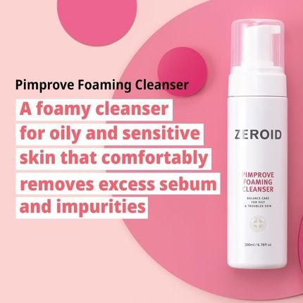 Zeroid Pimprove Foaming Cleanser Korean Dermocosmetic Balanced Care For Oily Skin