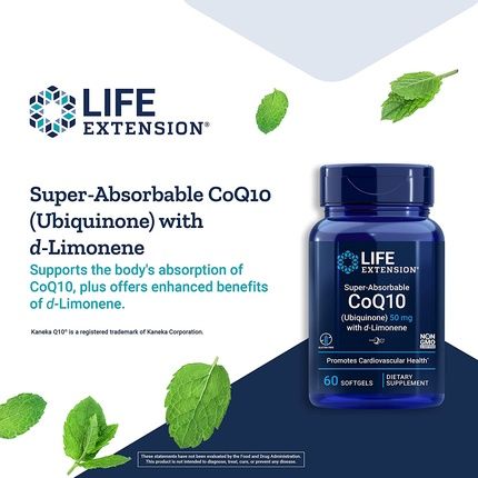 Life Extension Super-Absorbable Coq10 50Mg With D-Limonene Heart Health Support Supplement 60 Softgels - Image 3