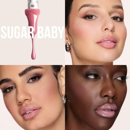Huda Beauty Faux Filler Extra Shine Lip Gloss Sugar Baby Light Pink 0.13 Oz