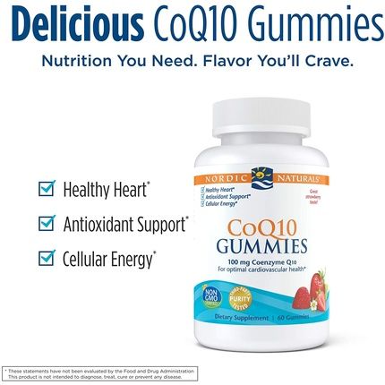 Nordic Naturals Coq10 Gummies Strawberry 100Mg 60 Gummies - Heart Health Cellular Energy Production Antioxidant Support - Non-Gmo Vegan - Image 3