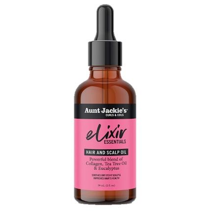 Aunt Jackie'S Elixir Essentials Hair & Scalp Oil With Collagen, Tea Tree Oil & Eucalyptus 2 Oz