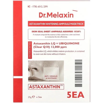 Drmelaxin Astaxanthin Whitening Ampoule Face Mask Set 5X25 Grams