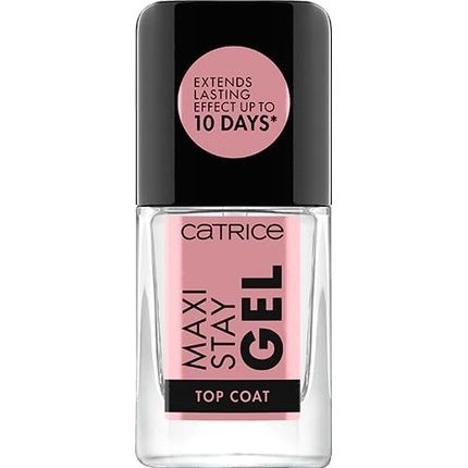 Catrice Maxi Stay Gel Top Coat Clear Long-Lasting Glossy Vegan Nail Polish With No Acetone Or Microplastic Particles 10.5Ml