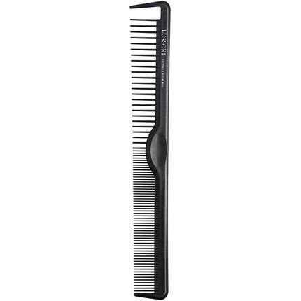 T4B Lussoni Cutting Comb Carbon Haircutting Comb For All Hair Types With Antistatic And Negative Ions, Coarse And Fine Teeth 108