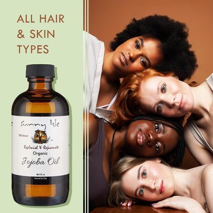 Sunny Isle Organic Jojoba Oil 4Oz 100% Pure Moisturizing For Hair, Face, Skin - Image 3