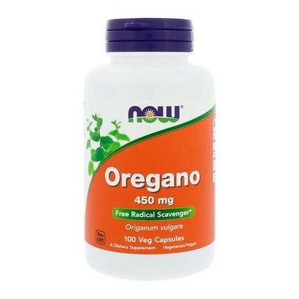 Now Foods Oregano 450Mg Vegetarian Capsules 100 Count