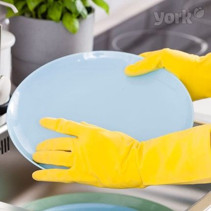 York Household Gloves Latex, Cotton, Xl - Yellow - Image 3