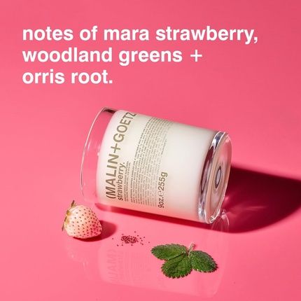 Malin+Goetz Strawberry Candle - Strawberry Scented Garden Berry Fragrance - Image 3
