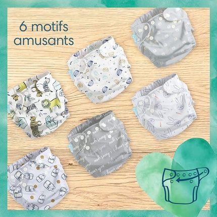 Pampers Harmonie Hybrid, 3 Cloth Diapers Hybrid, Protects Sensitive Skin From