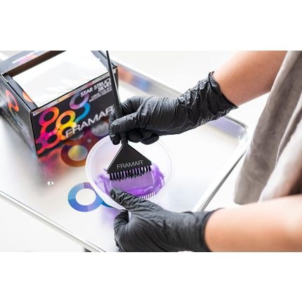 Framar Black Nitrile Gloves Small Disposable Non Latex Hair Dye Work Rubber 100 Pack - Image 3