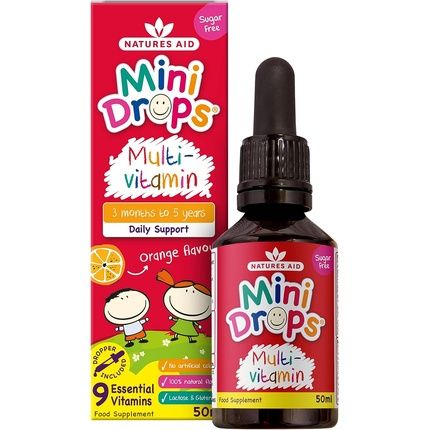 Natures Aid Mini Drops Multi-Vitamin For Infants And Children Sugar Free 50Ml
