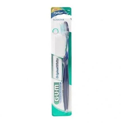 Gum Sunstar Gum Gum فرشاة أسنان بيضاء أصلية متوسطة الحجم