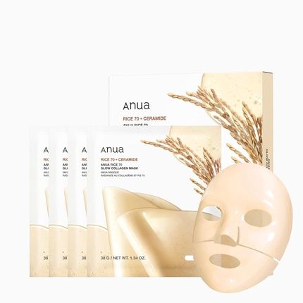 Anua Rice 70 Glow Collagen Overnight Face Mask For Glass Skin With Ceramide