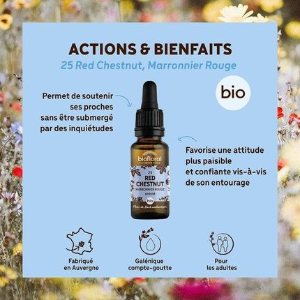 Organic Bach Flowers No. 25 Red Chestnut 20Ml