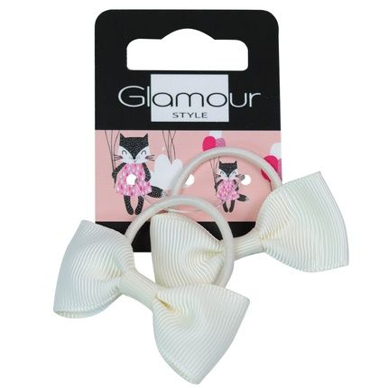 Glamour Kids Hair Bows Cream 2 Pieces