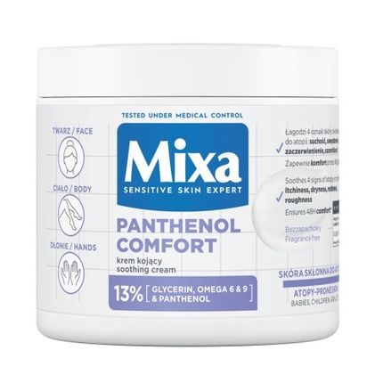Mixa Panthenol Comfort Soothing Cream For Face And Body For Atopic Skin 400Ml
