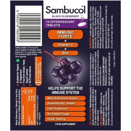 Sambucol Immuno Forte Effervescent Tablets 15 Pack