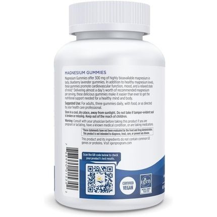 Nordic Naturals Magnesium Gummies For Adults Blueberry Lavender Flavor 60 Count - Image 3