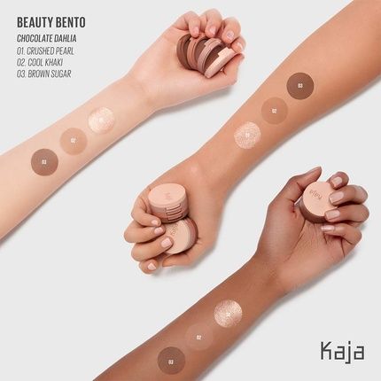 Kaja Beauty Bento Collection Bouncy Eyeshadow Trio 08 Chocolate Dahlia - Image 3