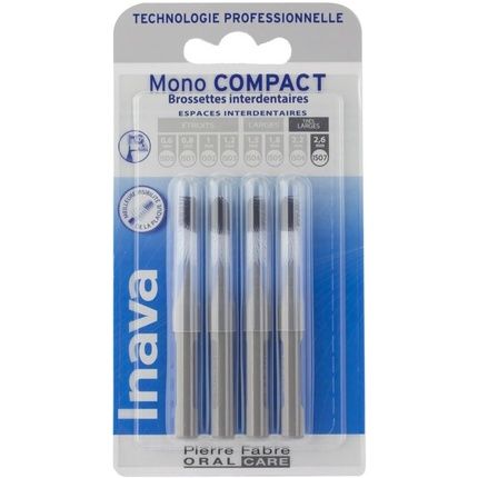 Inava 2.6Mm Mono Compact Grey Interdental Brushes - Pack Of 4