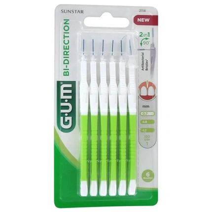 Gum Bi-Direction Interdental Brushes 0.7Mm 6 Pack White - Image 3