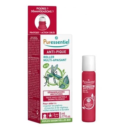 Puressentiel Anti Stick Soothing Roller With 11 Essential Oils Organic 5Ml