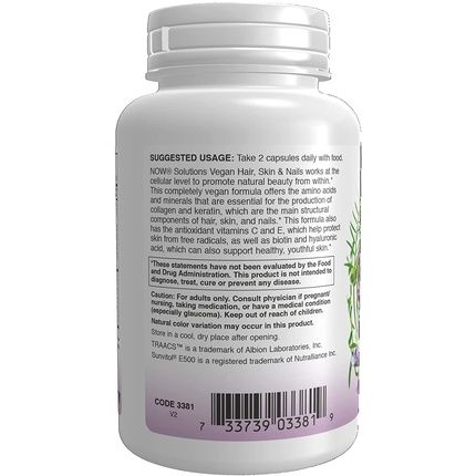 Vegan Hair Skin & Nails 90 Vcaps - Image 3