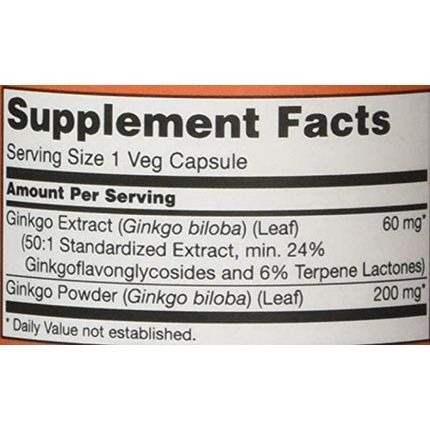 Now Foods Ginkgo Biloba Capsules 0.05Kg - Image 3