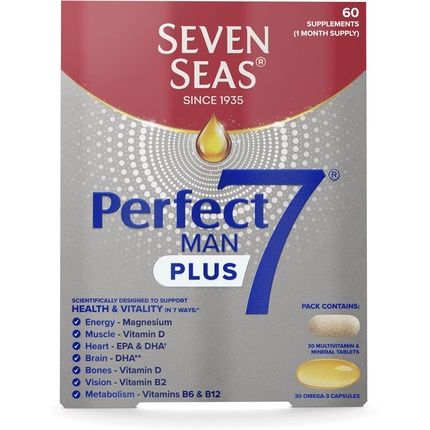 Seven Seas Perfect7 Man Plus Multivitamin With 1000Mg Fish Oil 60 High Strength Tablets 250Mg Epa & Dha